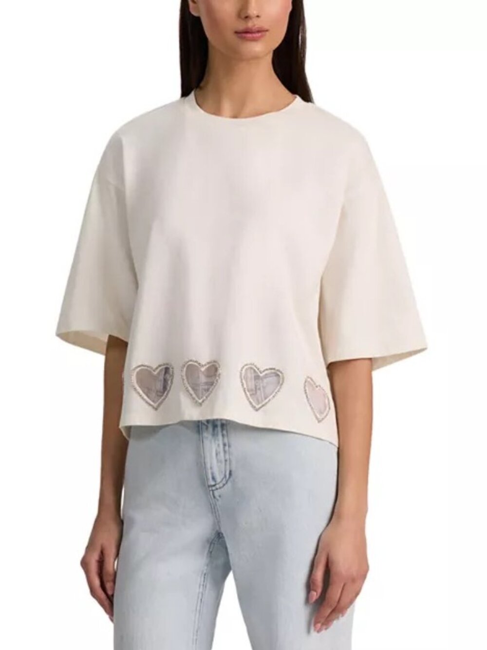 Alice & Olivia Evan oversized cropped t shirt